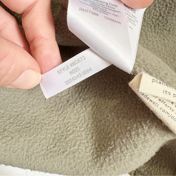 Madewell MWL Betterfleece Zip Quilted-Pocket Jacket Size Medium Pressed Sage - Picture 13 of 16